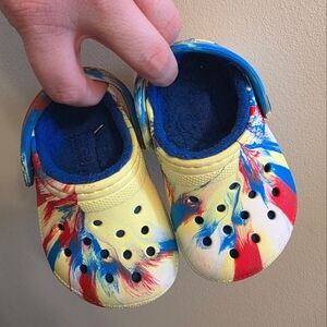 Colorful Kids Lined Crocs Clogs